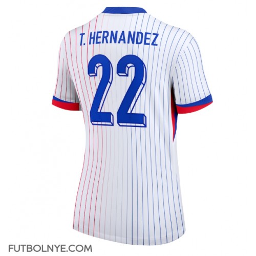 Camiseta Francia Theo Hernandez #22 Visitante Equipación para mujer Eurocopa 2024 manga corta